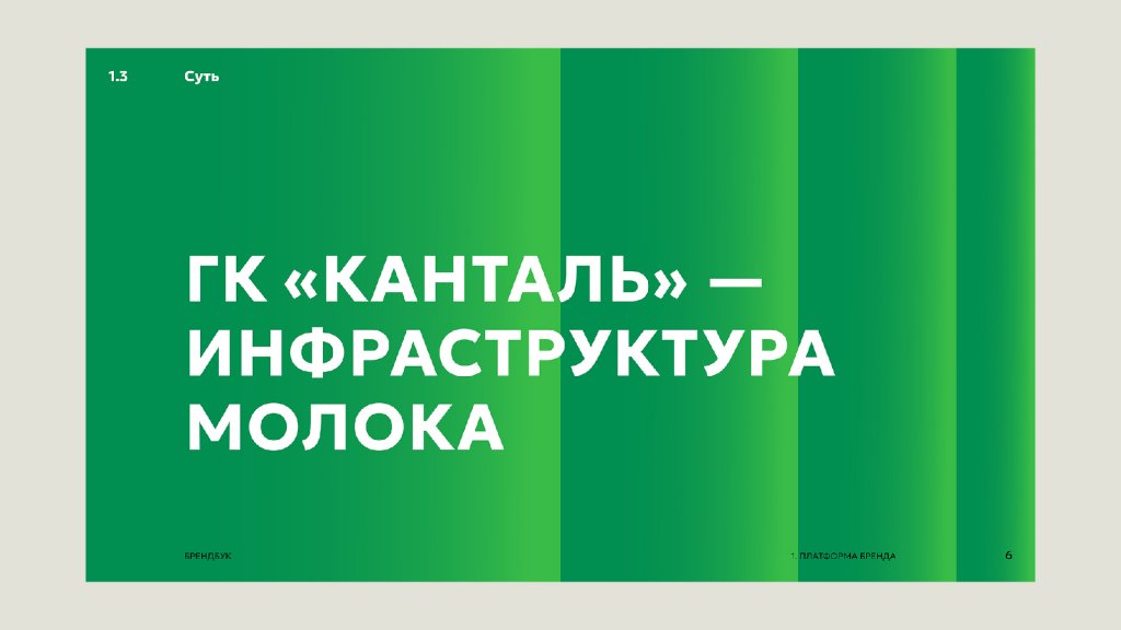 Страница брендбука Суть бренда КАНТАЛЬ